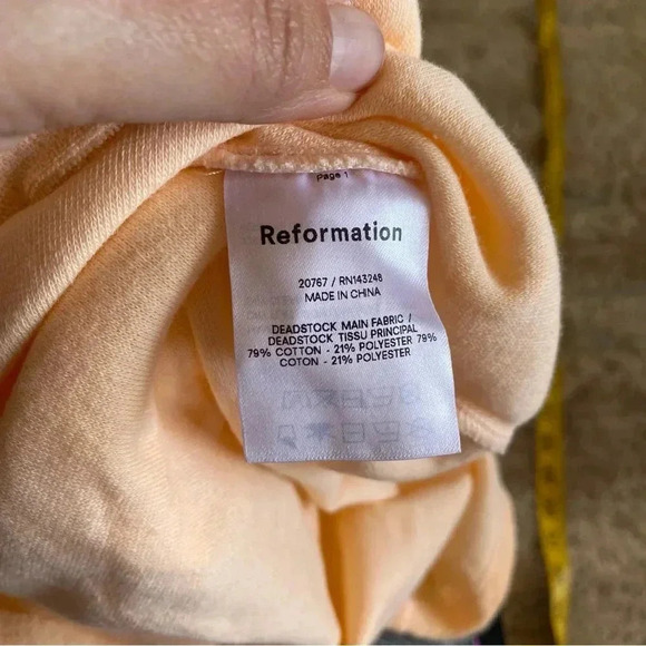 Reformation NWT Terra Apricot Terrry Cloth Wrap Skirt Deadstock Cotton: XL - Picture 7 of 9